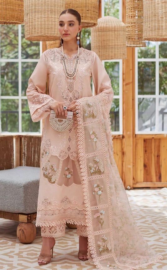 Crimson 3 pc embroidered Lawn