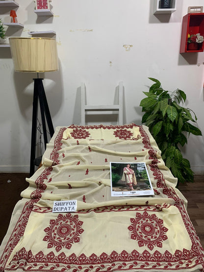 Asim jofa 3 pc embroidered Lawn