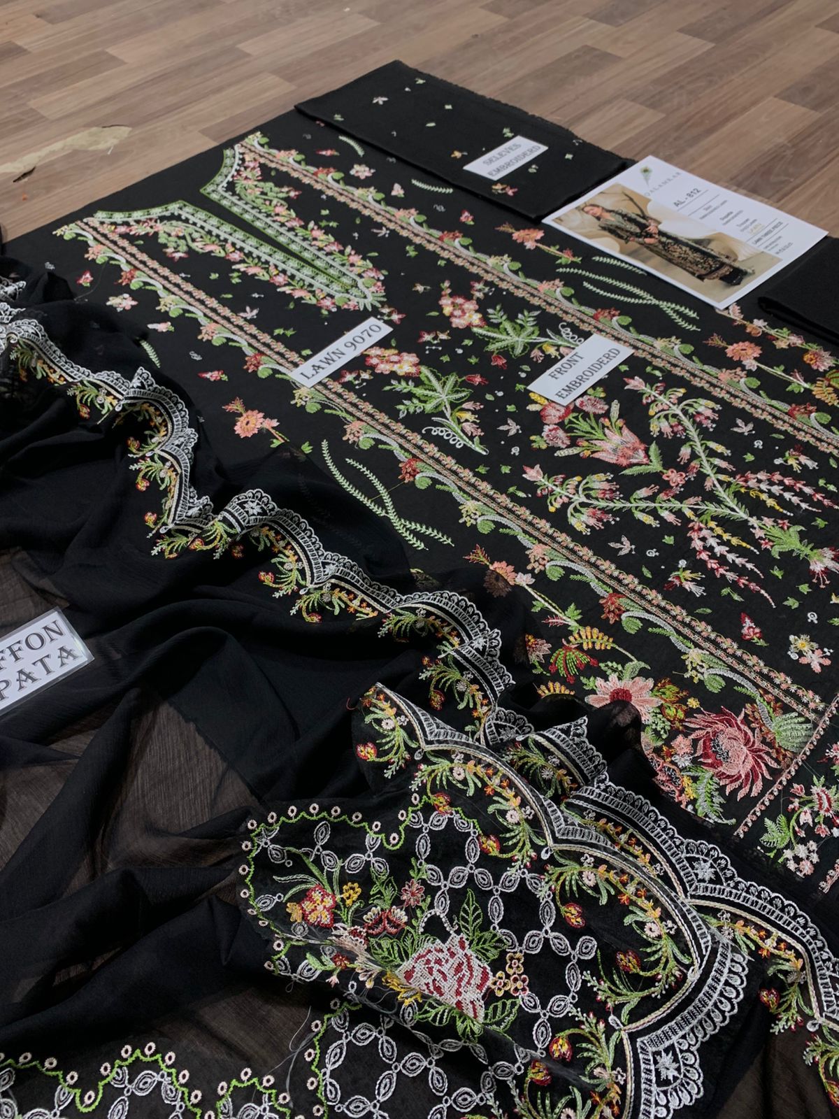 Qalamkar 3 pc embroidered Lawn