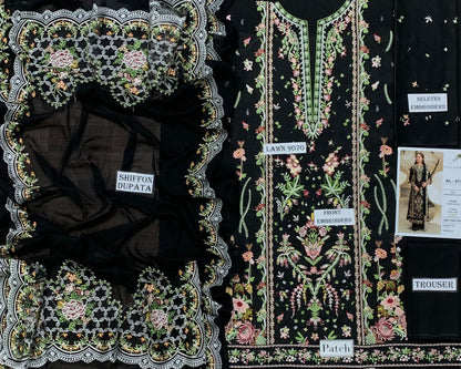 Qalamkar 3 pc embroidered Lawn