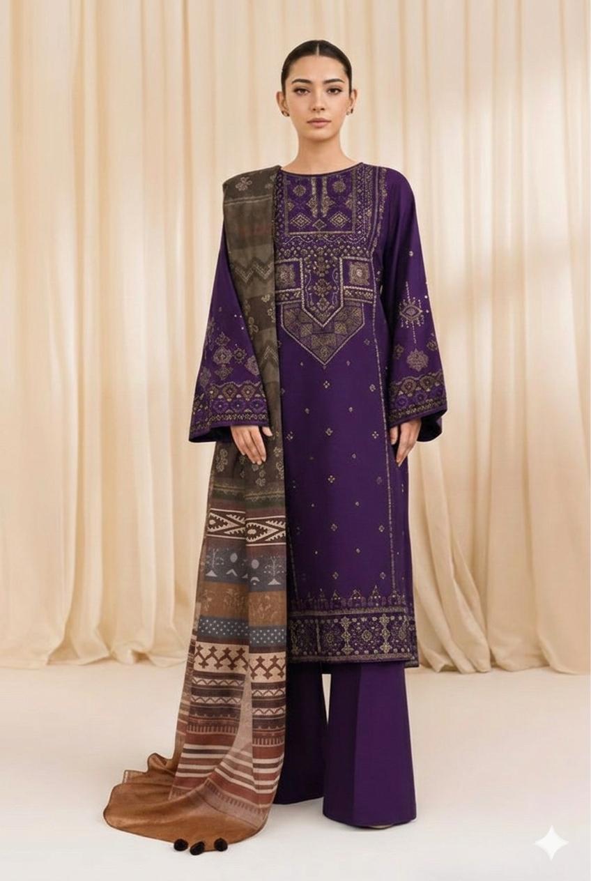 KYSERIA PURE LAWN 3PC EMBROIDERED