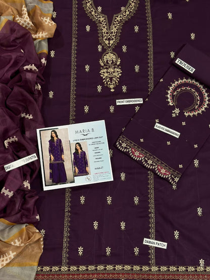 MARIA B PURE LAWN 3PC EMBROIDERED