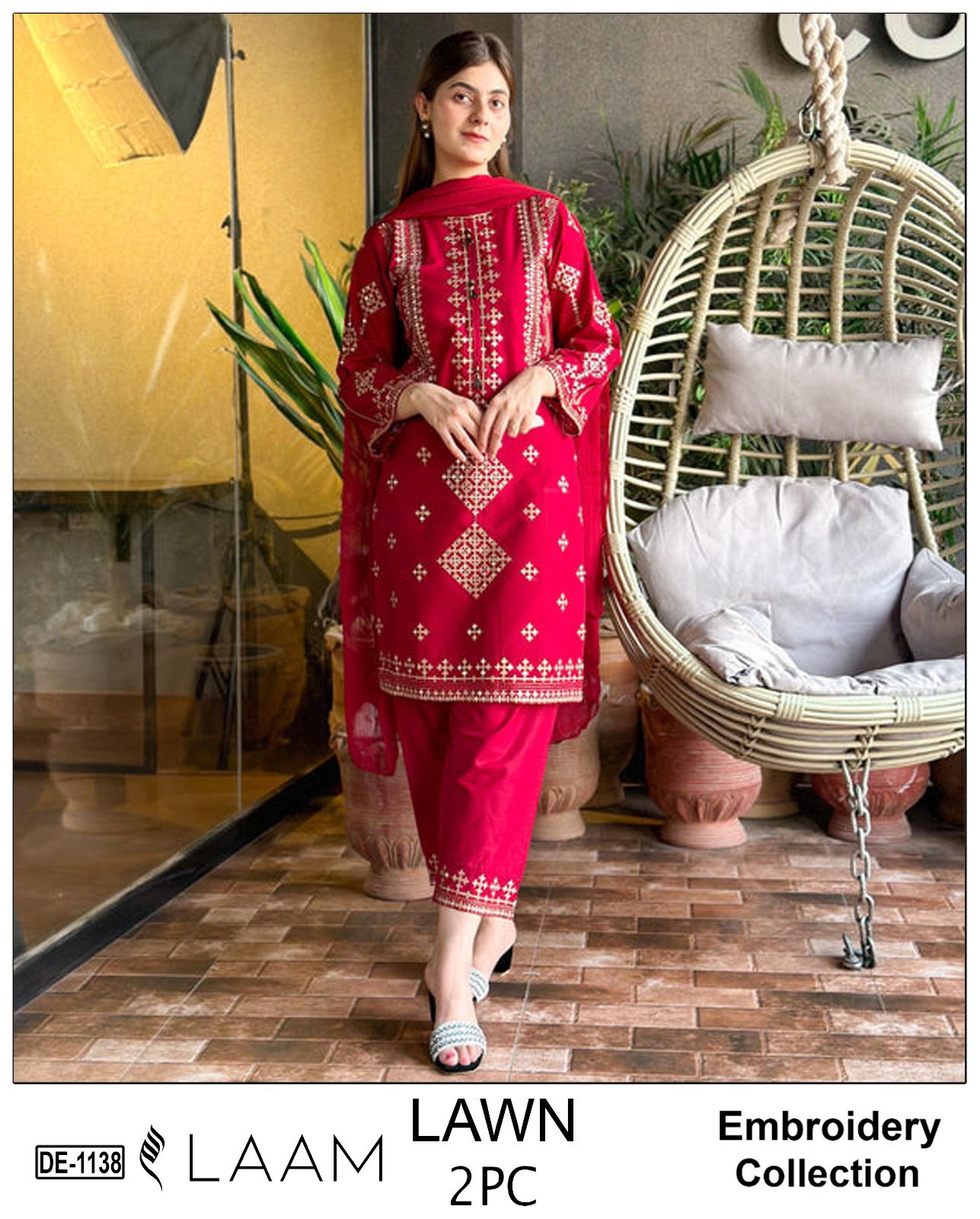 LAAM 2pc embroidered lawn - DE 1138