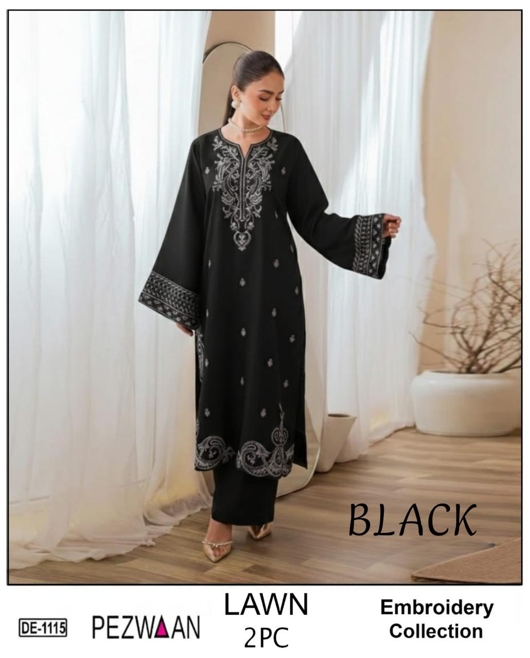 Pezwaan 2pc embroidered lawn - DE 1115