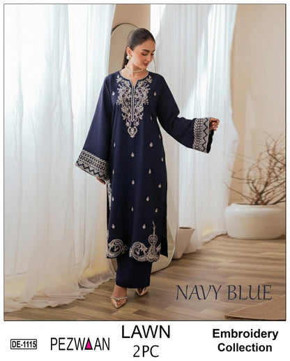Pezwaan 2pc embroidered lawn - DE 1115