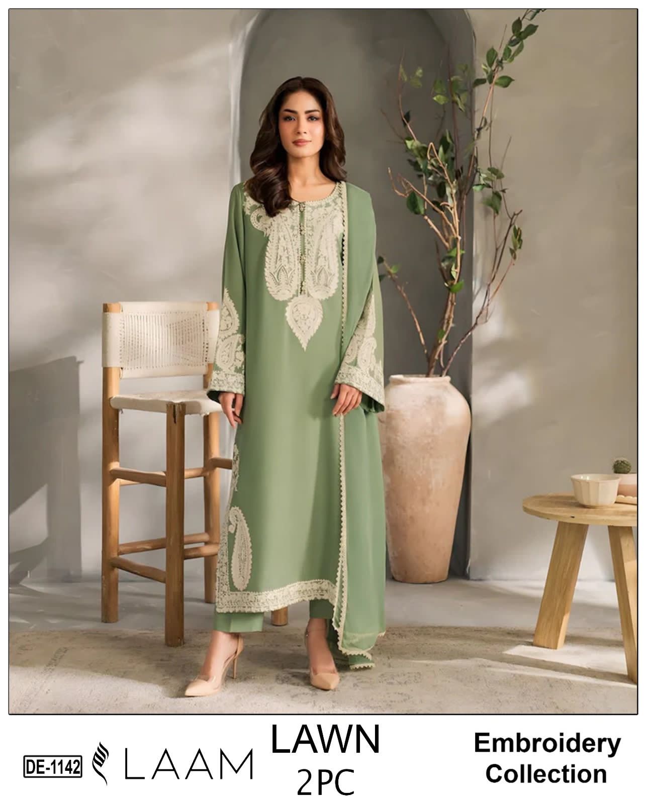 LAAM 2pc embroidered lawn - DE 1142