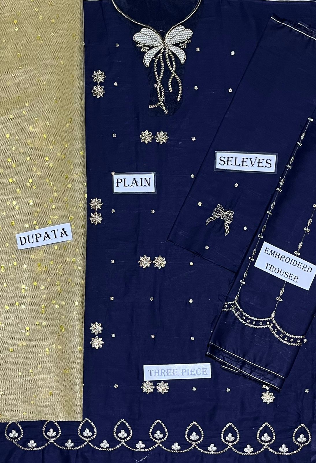 Kids 3PC Embroidered Summer Dress With Net Dupatta - Unstitched